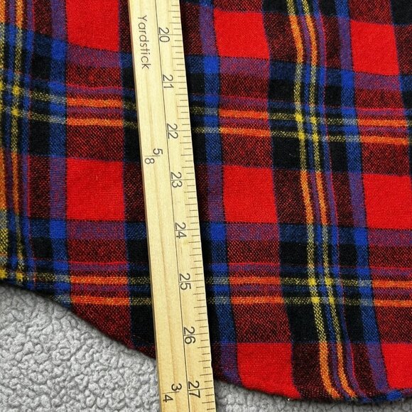 Vintage St. John's Bay Shirt Jacket Mens M Red Tartan Plaid Wool Lined CPO 90s - Picture 14 of 14